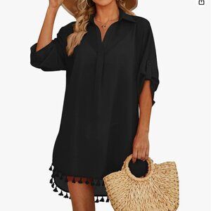 Yincro Women Swimsuit Cover Up Shirt 2025 Tassel Beach Bathing Suit for Swimwear